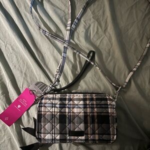 Vera Bradley Quilted Plaid Crossbody - Black & White